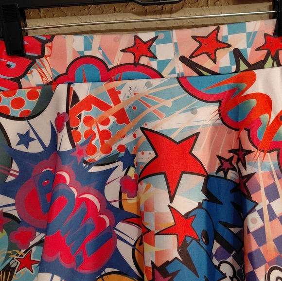 Rue21 Multicolor Comic Print Skater Skirt - Picture 2 of 6